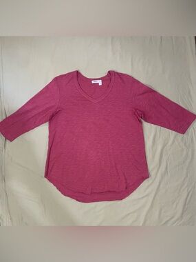 Wilt 3/4 sleeve tee made in USA red v neck soft size Medium